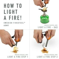 Light My Fire SWEDISH FIRESTEEL ARMY 2IN1 - Feuerstarter -Fernweh Camping 5637551561 b swedish firesteel army 2in1 light my fire 24