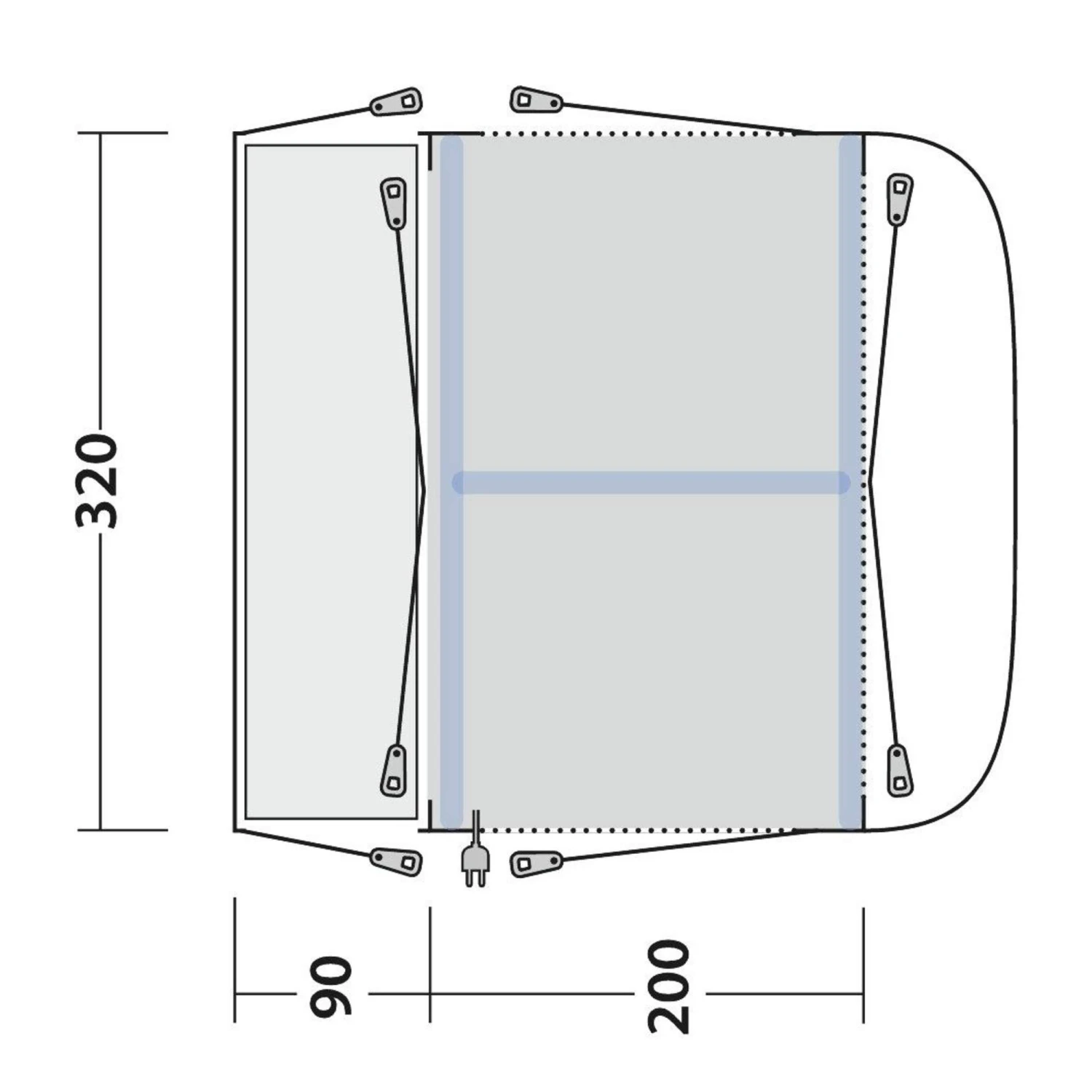Outwell PARKVILLE 200SA - Busvorzelt 16 Outwell PARKVILLE 200SA - Busvorzelt – Bild 14